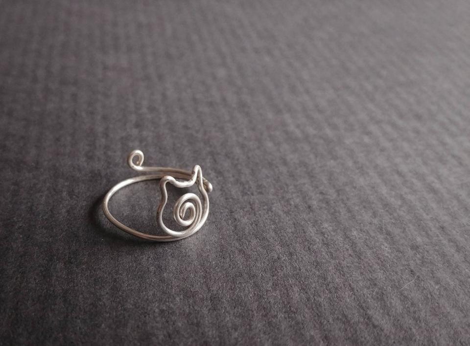 Cat Ring, Silver Cat Ring, Cat Jewelry