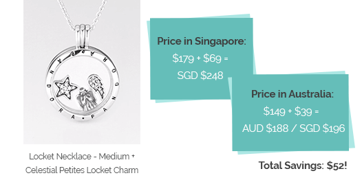 Price Difference between Pandora Singapore & Australia: $52!