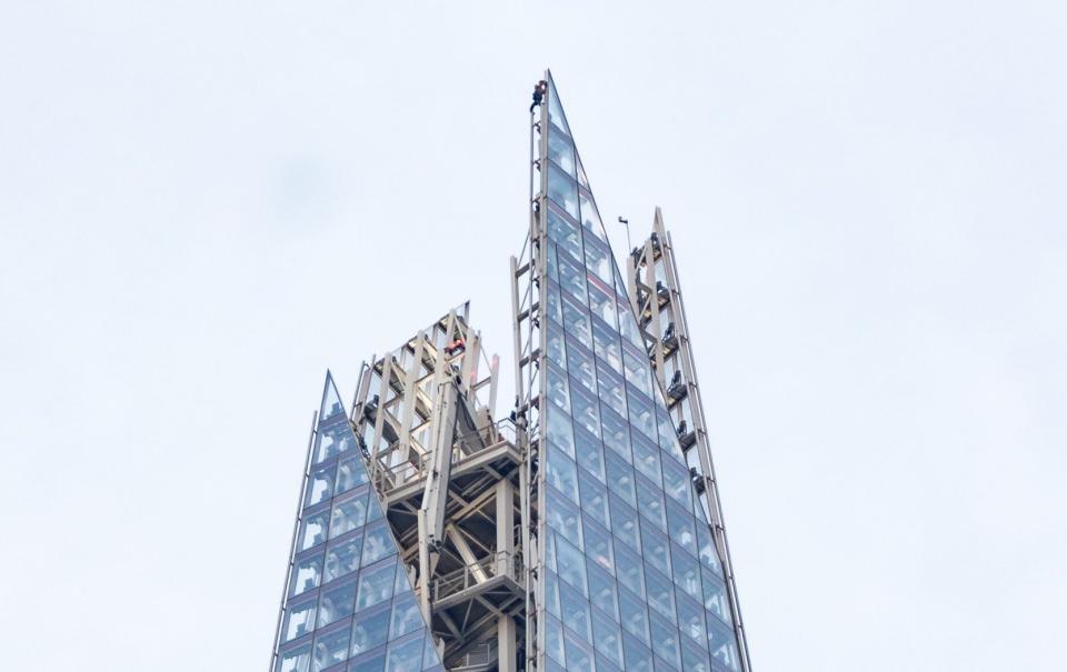 Lockwood reaches the very top of The Shard - 1000 feet above the capital - Lucas Cannon 