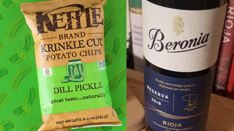dill chips with Rioja wine