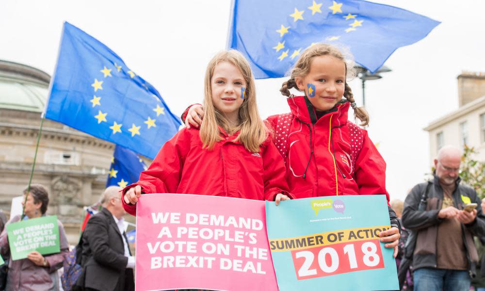 A rally in Edinburgh in support of a People’s Vote