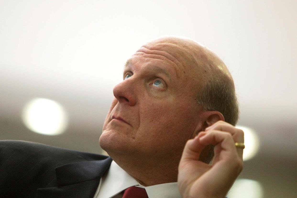 <span>Steve Ballmer speaks in Cologne, Germany, on<br>24 April 2009.</span><span>Photograph: Rolf Vennenbernd/epa/Corbis</span>