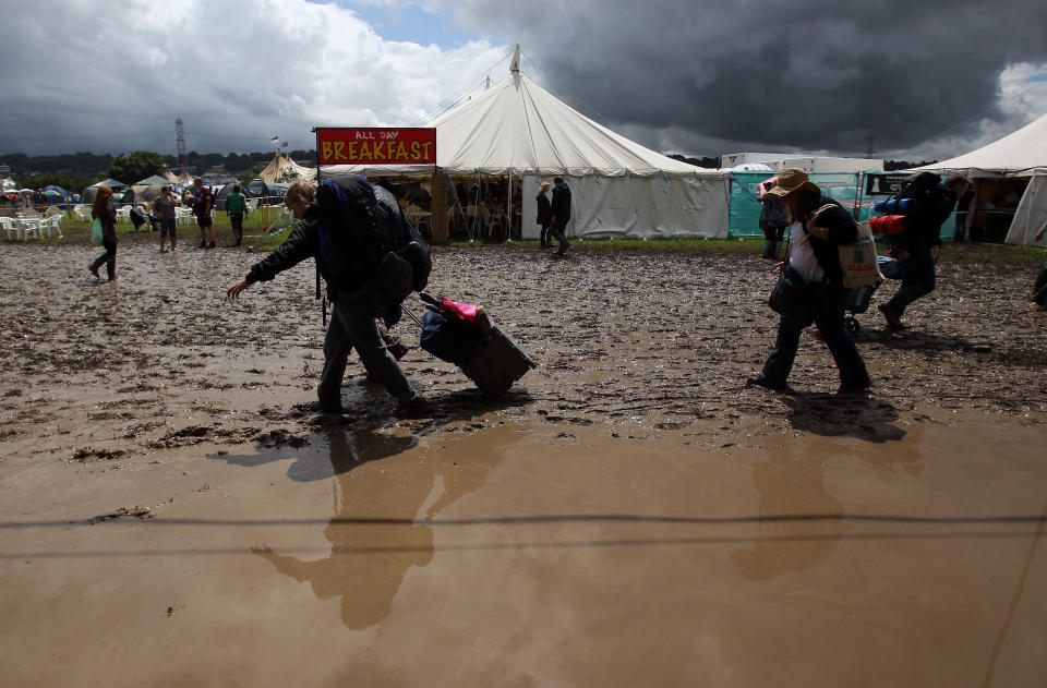 Music Fans Arrive For The Glastonbury Festival