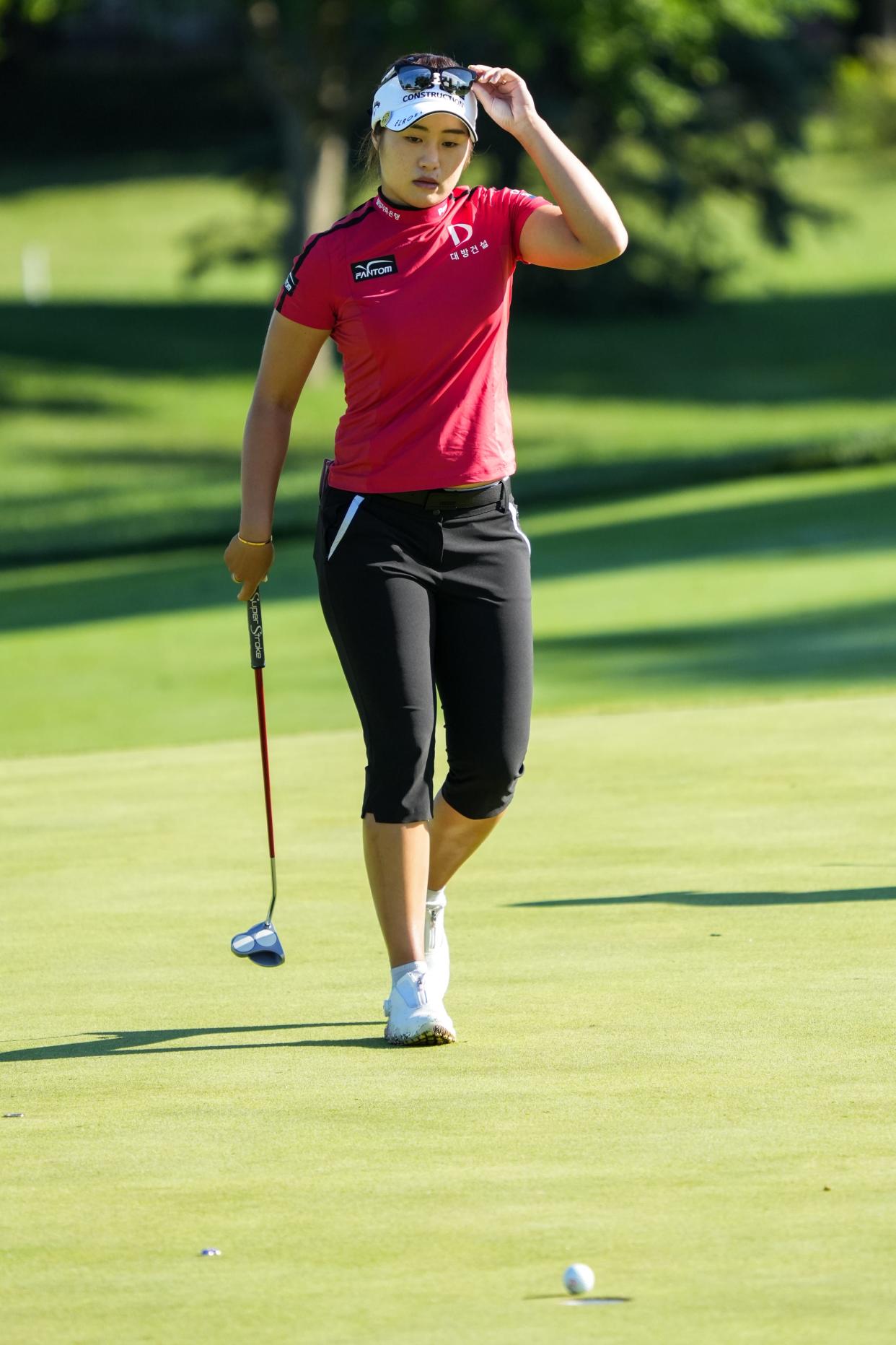 Jeongeun Lee6's ball stops right on top of the hole at the 2022 Kroger Queen City Championship golf tournament on Friday September 9, 2022, at the Kenwood Country Club in Madeira, Ohio.