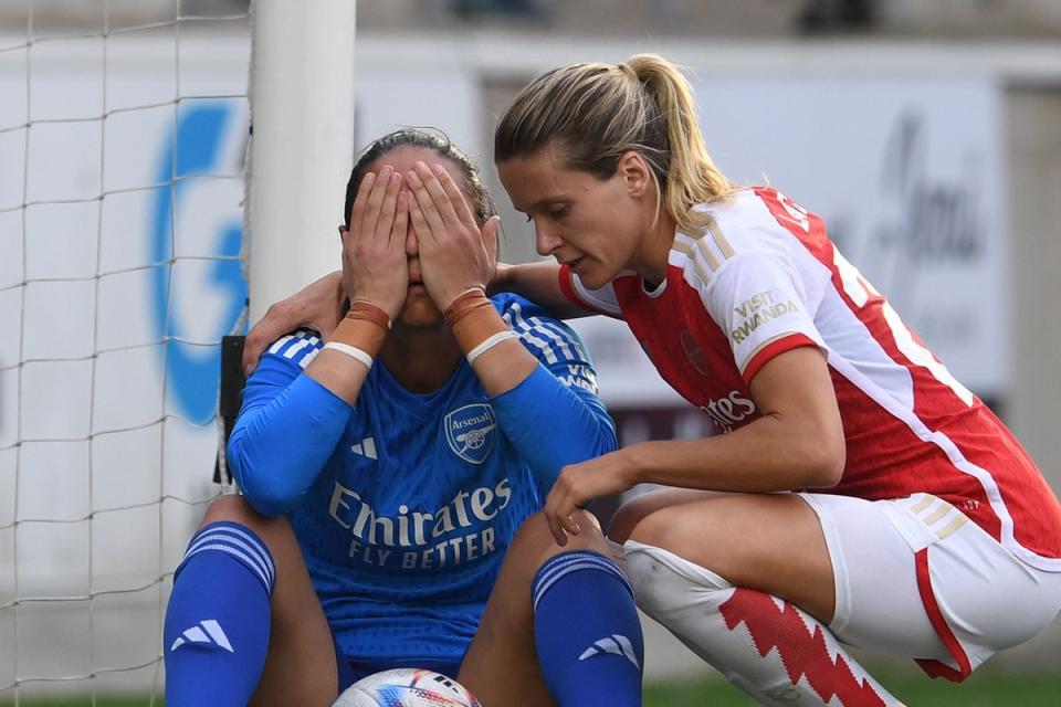Shock exit: Arsenal Women will not be in this year’s Champions League group stage  (Arsenal FC via Getty Images)