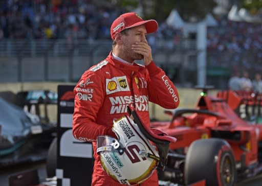 Ferrari's German driver Sebastian Vettel, eliminated from the Brazilian Grand Prix