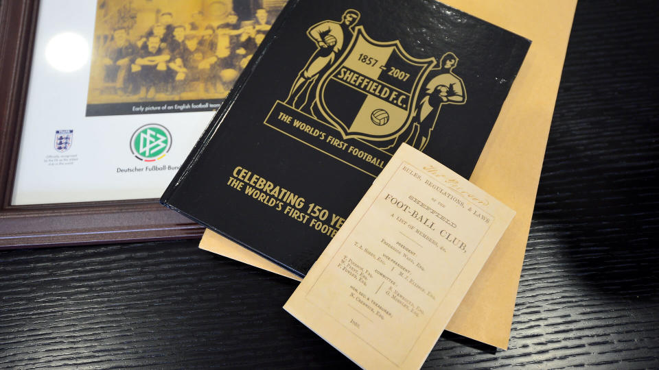 FRANKFURT AM MAIN, GERMANY - JULY 20: A copy of 'Rules, Regulations and Law' from the English football team Sheffield F.