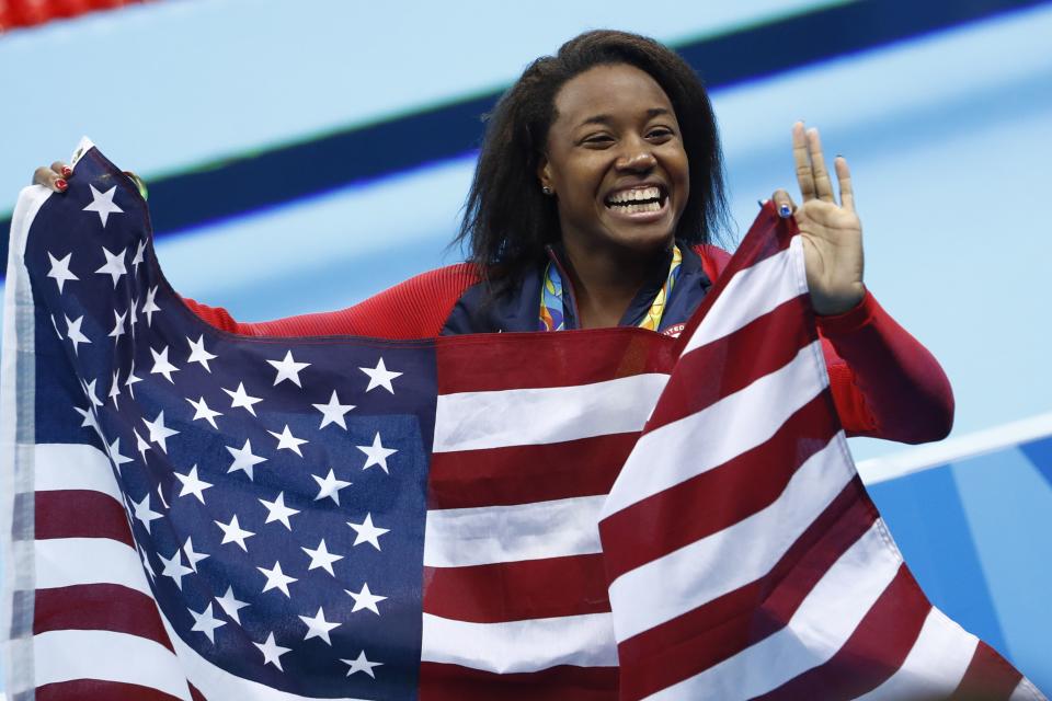 At 20 years old, Manuel made Olympic history when she <a href="http://www.huffingtonpost.com/entry/feminist-moments-from-2016-olympics-that-deserve-to-win-gold_us_57b312a6e4b0a8e150253561">became the first black woman</a>&nbsp;to win an individual gold medal in swimming in the 100-meter freestyle. And she embraced the milestone. <br /><br />&ldquo;The gold medal wasn&rsquo;t just for me," <a href="https://www.washingtonpost.com/sports/olympics/simone-manuel-on-making-history-the-gold-medal-wasnt-just-for-me/2016/08/11/28cc3fe6-603d-11e6-9d2f-b1a3564181a1_story.html?utm_term=.f780cb8fe9af" target="_blank">Manuel said during the games</a>. "It was for people who came before me and inspired me to stay in this sport, and for people who believe that they can&rsquo;t do it."<br /><br />Manuel left the 2016 Olympics with a whopping four medals and has been hailed as <a href="http://www.nytimes.com/2016/08/13/sports/olympics/a-closer-look-at-simone-manuel-olympic-medalist-history-maker.html" target="_blank">the future of swimming</a>.