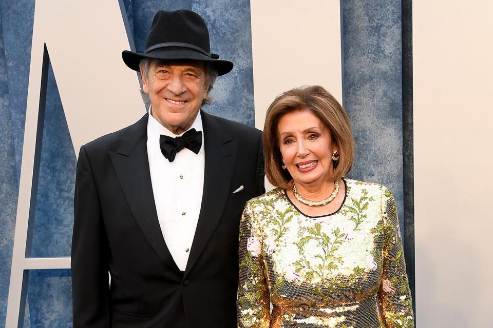 Paul Pelosi and Nancy Pelosi arrives at the Vanity Fair Oscar Party Hosted By Radhika Jones