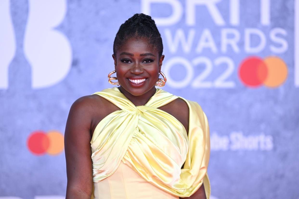 LONDON, ENGLAND - FEBRUARY 08: (EDITORIAL USE ONLY) Clara Amfo attends The BRIT Awards 2022 at The O2 Arena on February 08, 2022 in London, England. (Photo by Samir Hussein/WireImage/Getty Images )