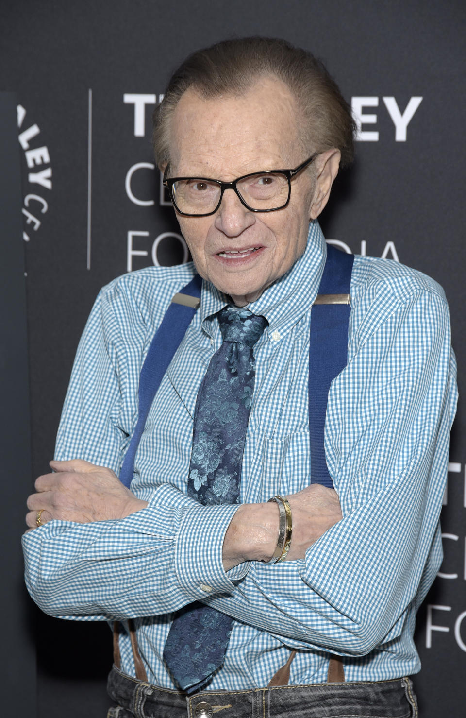 Larry King, pictured in February, suffered a heart attack last week. (Photo: Michael Tullberg/Getty Images)