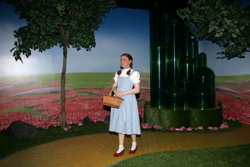 "The Wizard of Oz" 4D cinema experience is unveiled at Madame Tussauds in New York on July 13, 2010. On August 12, 1939, the movie, starring Judy Garland, had its world premiere in Oconomowoc, Wis. File Photo by Laura Cavanaugh/UPI