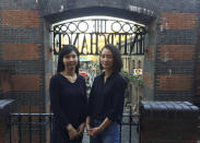 In this Feb. 27, 2019, photo, Seo Ji-hyun of South Korea, left, and Shiori Ito from Japan pose for a photo in Camden Town in London. The #MeToo movement in entertainment isn't just an American phenomenon. Cases across Asia show the region is grappling with many of the same issues that have upended entertainment careers in the U.S. Seo and Ito both spoke out about sexual assault and became representatives of the movement. (AP Photo/Tony Hicks)