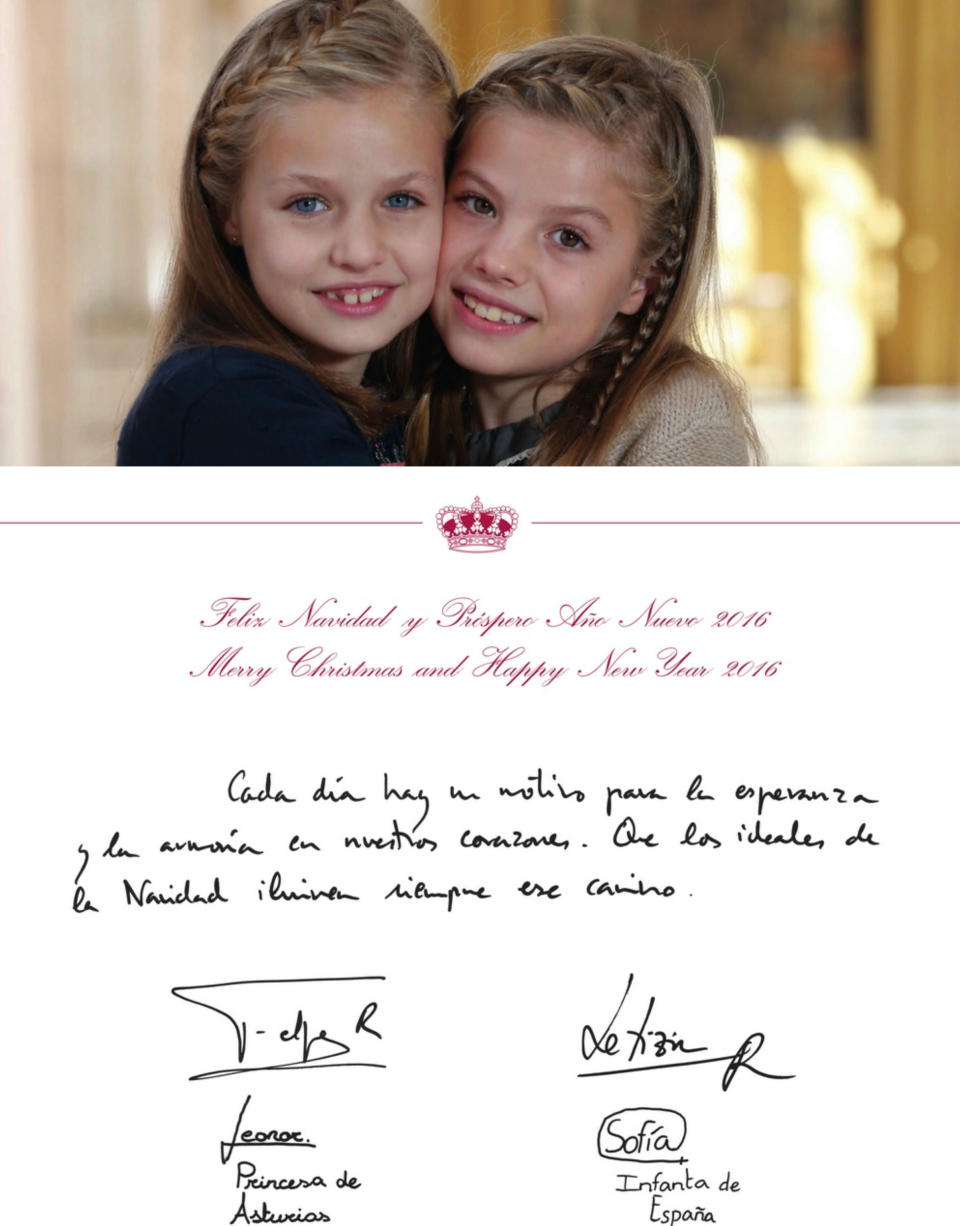 <p>“Cada día hay un motivo para la esperanza y la armonía en nuestros corazones. Que los ideales de la Navidad iluminen siempre ese camino”, podía leerse en la felicitación que la princesa de Asturias y la infanta Sofía protagonizaron en 2015. (Foto: <a rel="nofollow noopener" href="http://www.casareal.es/ES/ArchivoMultimedia/Paginas/archivo-multimedia_galerias-de-fotos.aspx" target="_blank" data-ylk="slk:Casa de S.M. el Rey;elm:context_link;itc:0;sec:content-canvas" class="link ">Casa de S.M. el Rey</a>). </p>