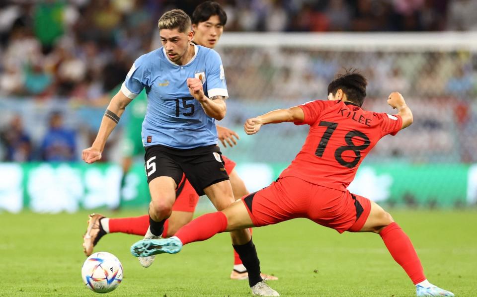 Federico Valverde struck the post at the last but failed to break the deadlock against South Korea - Bernadett Szabo/Reuters