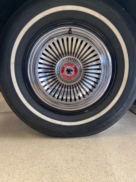 Anson Renshaw still has the original Goodyear tires on his 1966 Buick Wildcat, and they are still drivable. “Yes, they still have 1966 air in them,” he says.