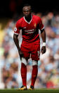 <p>Liverpool’s Sadio Mane starts the walk to the changing rooms after his red card </p>