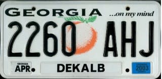 Georgia license plate