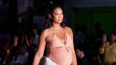 Pregnant Chanel Iman Shows Off Baby Bump During Cupshe Swim Runway Show