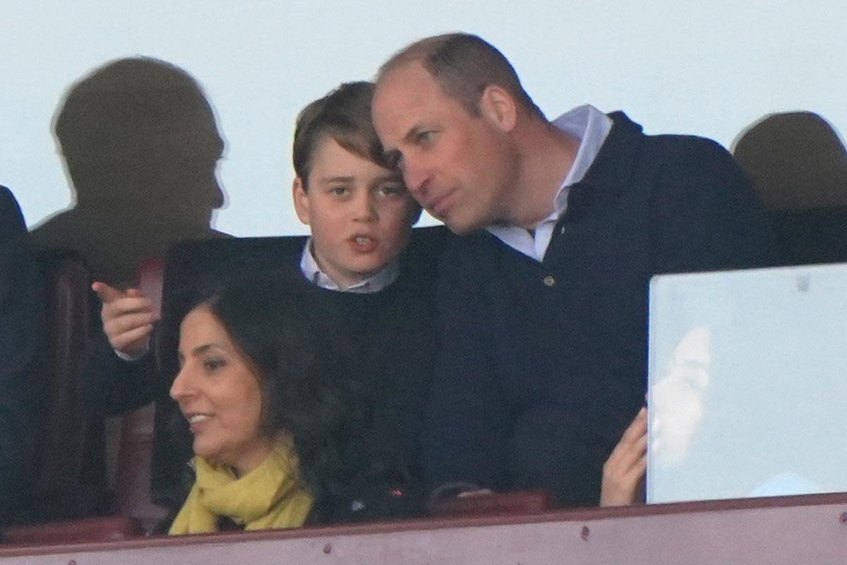 William and George's trip to watch Aston Villa was the first public outing for the pair since the Princess of Wales - Princess Kate - announced she had cancer. <i>(Image: PA)</i>