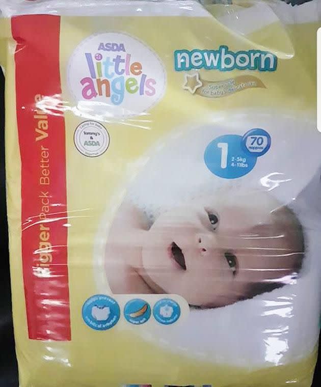 The nappies are sold at UK store Asda. Photo: Facebook