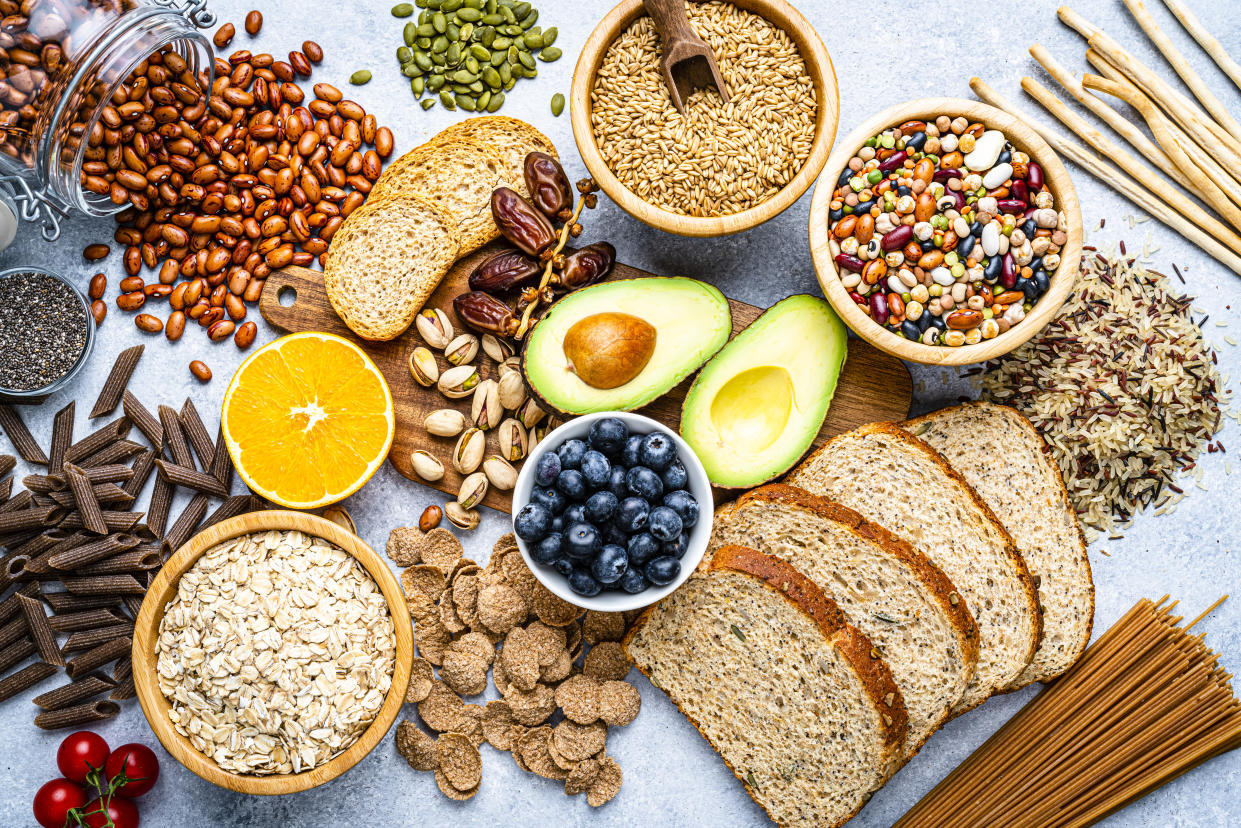 Fiber-rich foods include vegetables, fruits and whole grains.