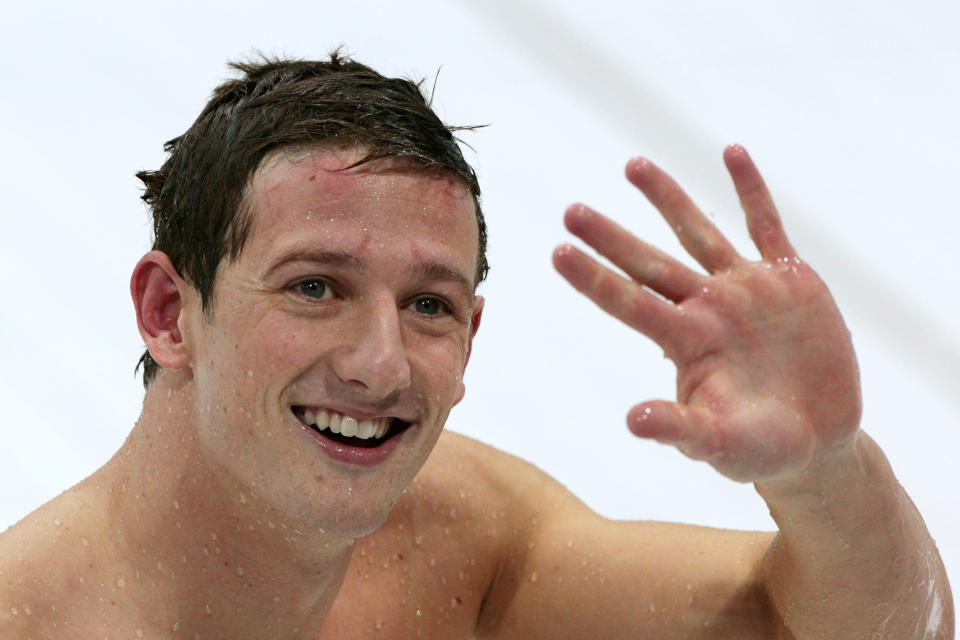 LONDON, ENGLAND - AUGUST 01: Michael Jamieson of Great Britain waves towards the fans after he finished second in the Final for the Men's 200m Breaststroke on Day 5 of the London 2012 Olympic Games at the Aquatics Centre on August 1, 2012 in London, England. (Photo by Adam Pretty/Getty Images)