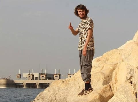 Jihadi Jack in a picture thought to have been taken near the Tabqa Dam, 25 miles outside of Raqqa