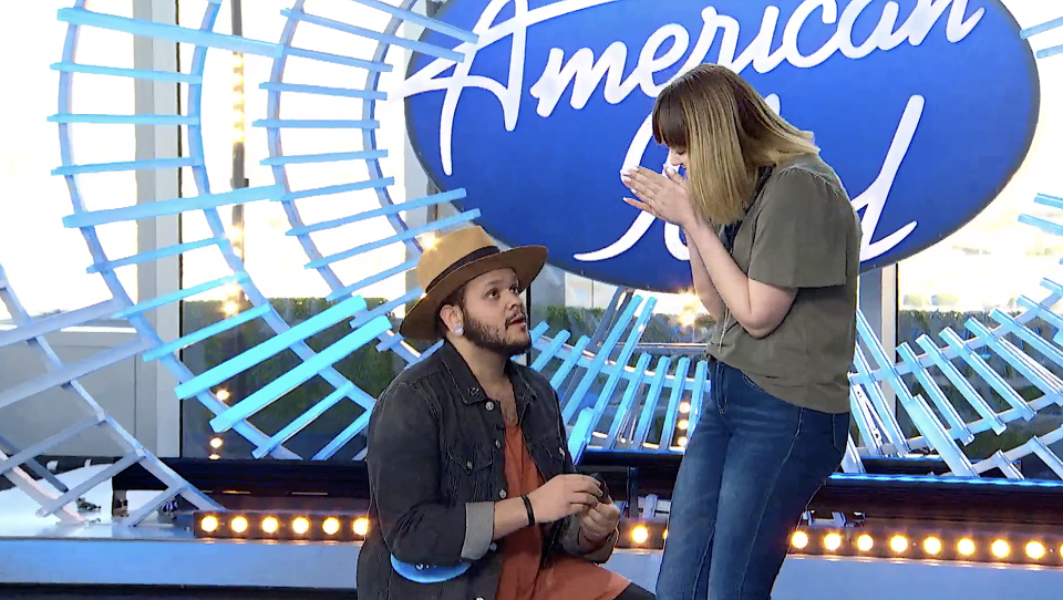 Jordan Jones pops the question on 'American Idol.' (Photo: ABC)