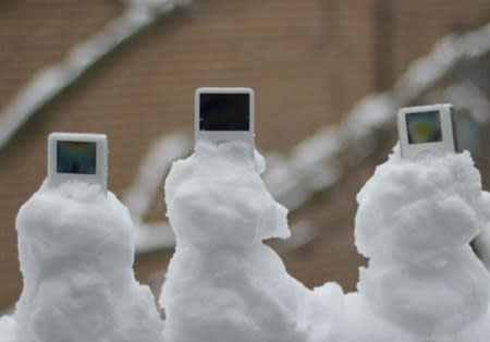 iPods stuck in the snow