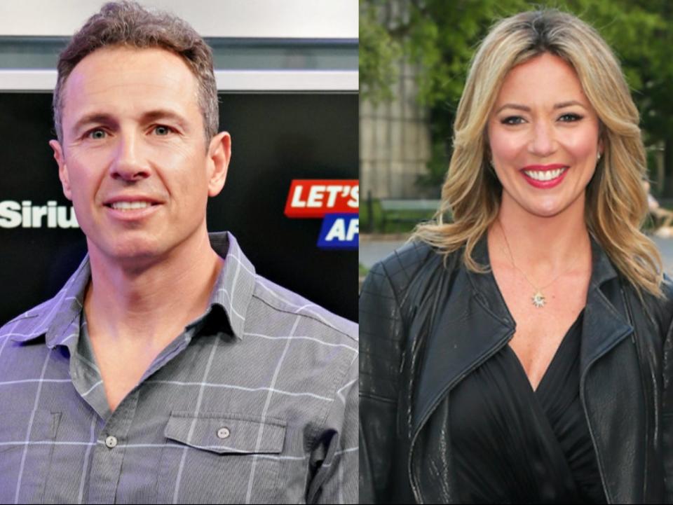 Brooke Baldwin (right) has urged CNN to give Chris Cuomo’s (left) former TV slot to a woman (Left: Cindy Ord/Getty Images for SiriusXM – Right: Jemal Countess/Getty Images for Statue Of Liberty-Ellis Island Foundation)