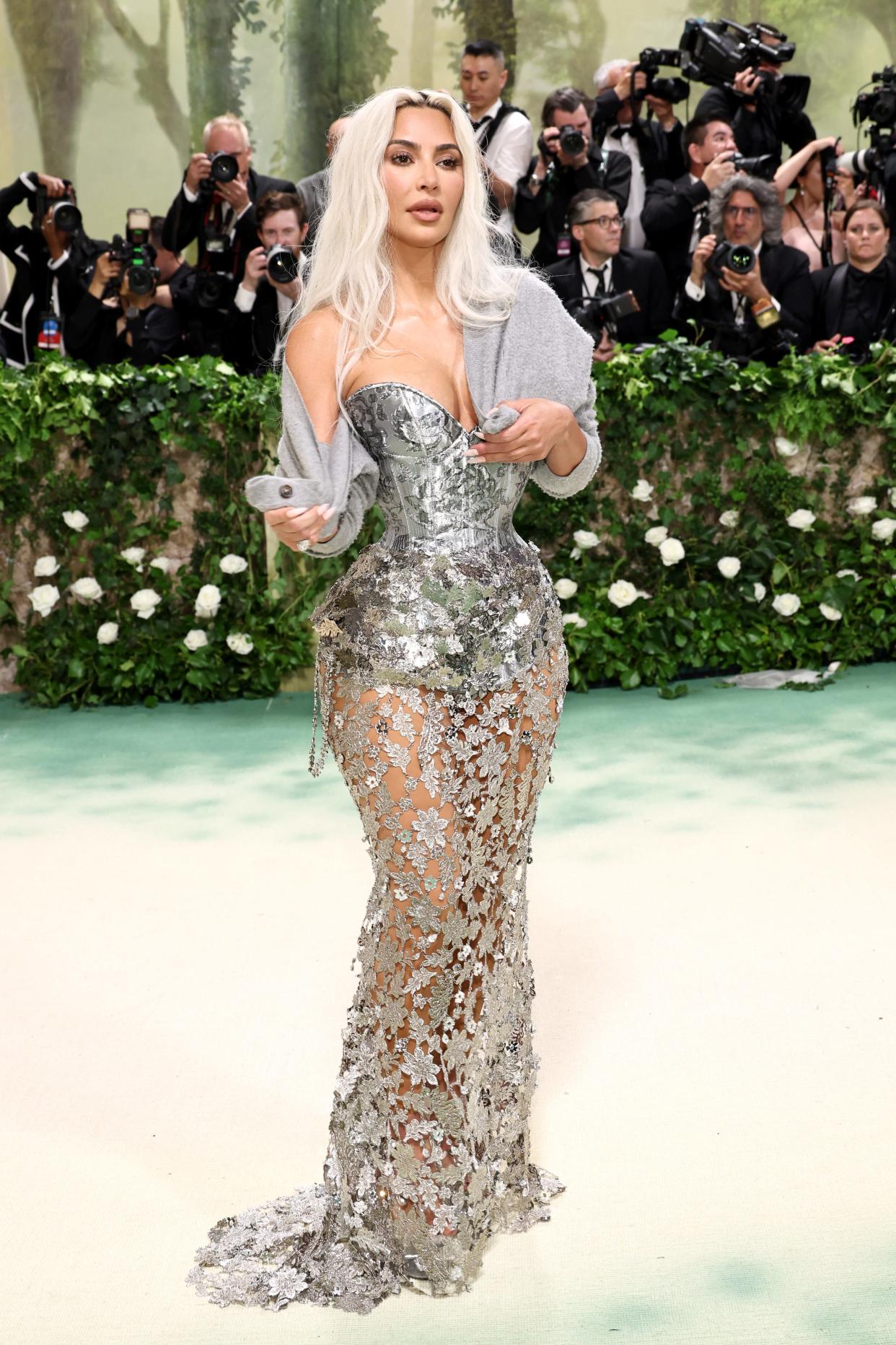 Kim Kardashian attends The 2024 Met Gala Celebrating "Sleeping Beauties: Reawakening Fashion" at The Metropolitan Museum of Art on May 6, 2024 in New York City.