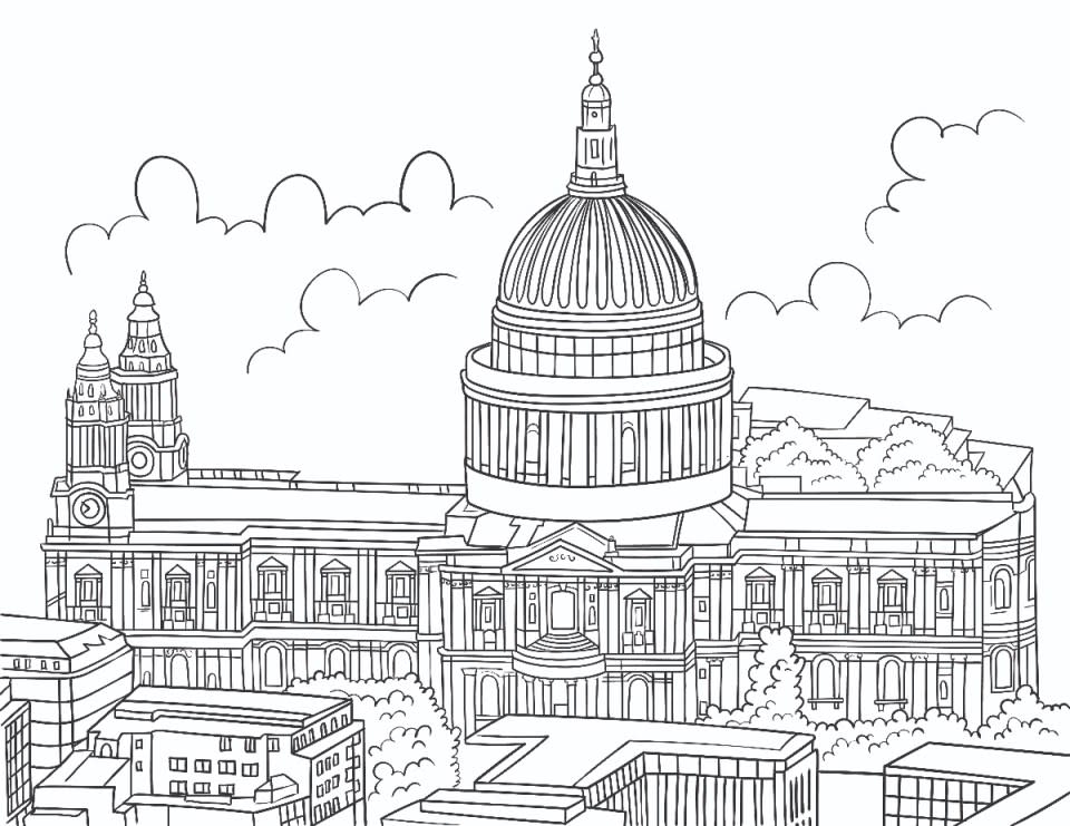 Outline of St Paul’s from Colour Your Street’s City of London colouring book.