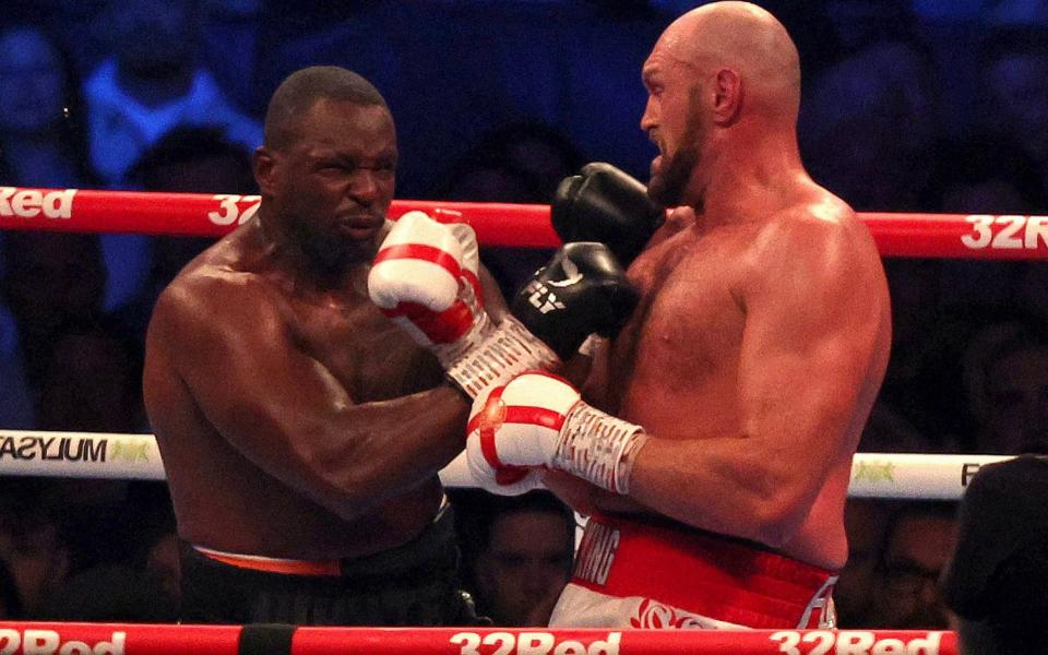 Tyson Fury sent Dillian Whyte to the canvas with a beautifully timed shot - AFP