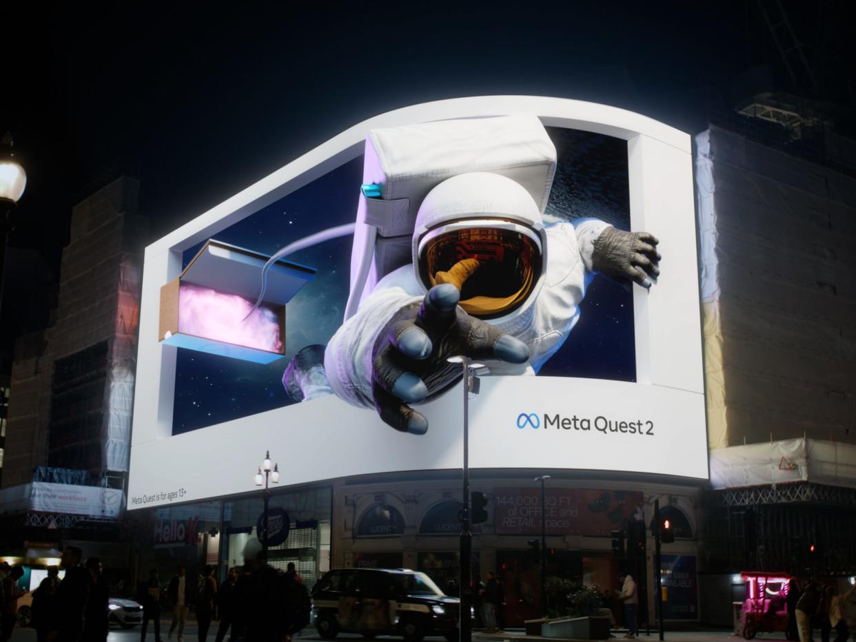 Photo of Meta's 3D advert in Piccadilly Circus in London