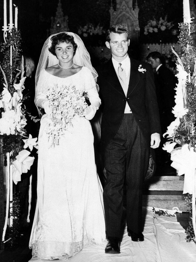 Ethel and Robert Kennedy on their wedding day in 1950