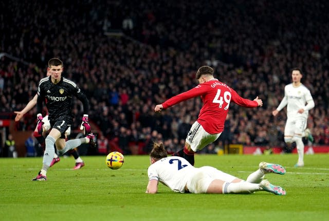 Alejandro Garnacho's shot was cleared off the line 