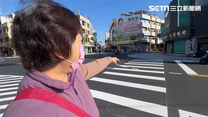 有民眾認為該路口車禍頻傳，畫上槽化線有助於改善交通動線。(圖／翻攝畫面)