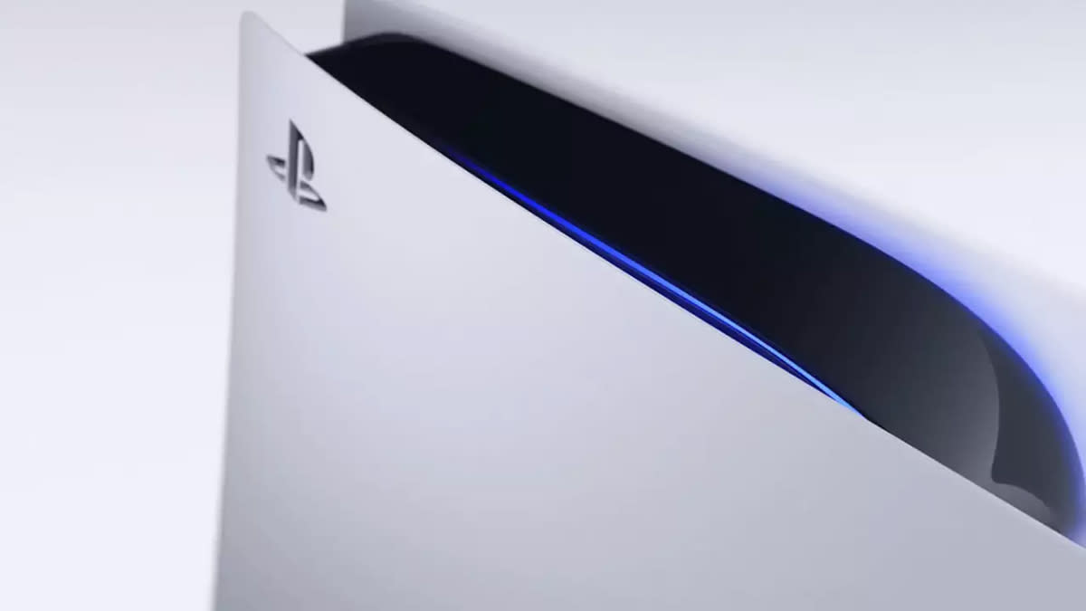  A detail shot of the PS5.  