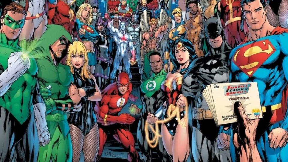 The many members of DC Comics' Justice League.