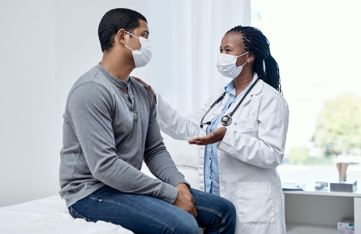 <span class="caption">Sometimes facts and statistics aren't enough to convince someone to get the COVID-19 vaccine.</span> <span class="attribution"><a class="link " href="https://www.gettyimages.com/detail/photo/offering-patient-centred-care-that-proves-effective-royalty-free-image/1301555107" rel="nofollow noopener" target="_blank" data-ylk="slk:PeopleImages/E+ via Getty Images;elm:context_link;itc:0;sec:content-canvas">PeopleImages/E+ via Getty Images</a></span>