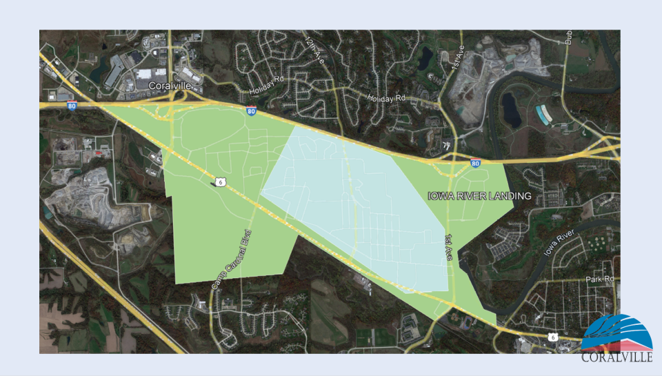 A map showing where the city's Utility Resilience Project will move power lines from resident's backyards to underground. The area in blue, center, will be where most of the work will take place, deputy city administrator Ellen Habel told council.
