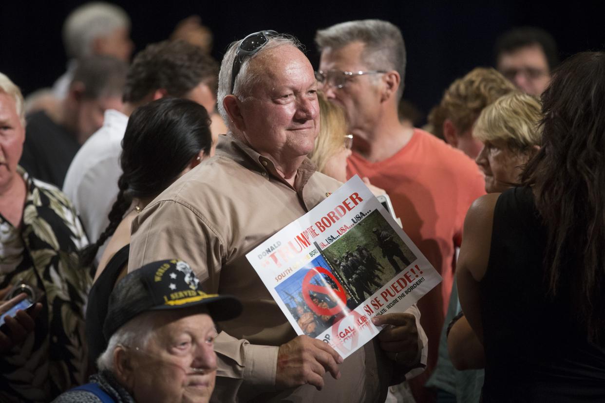 Former Senate President Russell Pearce attends a rally for Republican presidential candidate Donald Trump at Phoenix Convention Center on July 11, 2015. Pearce was the main architect of Arizona's Senate Bill 1070.