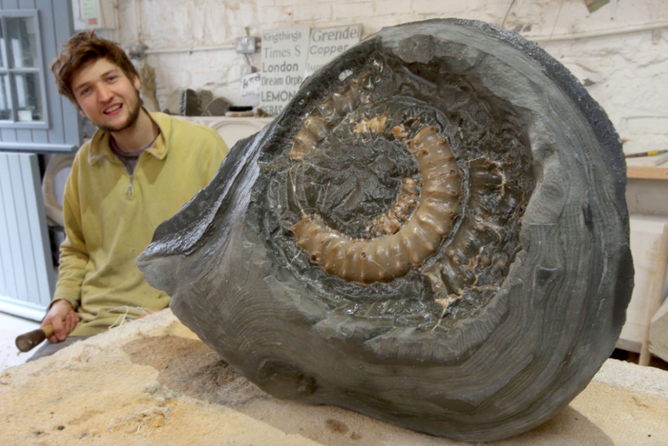 <em>Archie Faiers discovered a giant ammonite on his first ever dig (SWNS)</em>