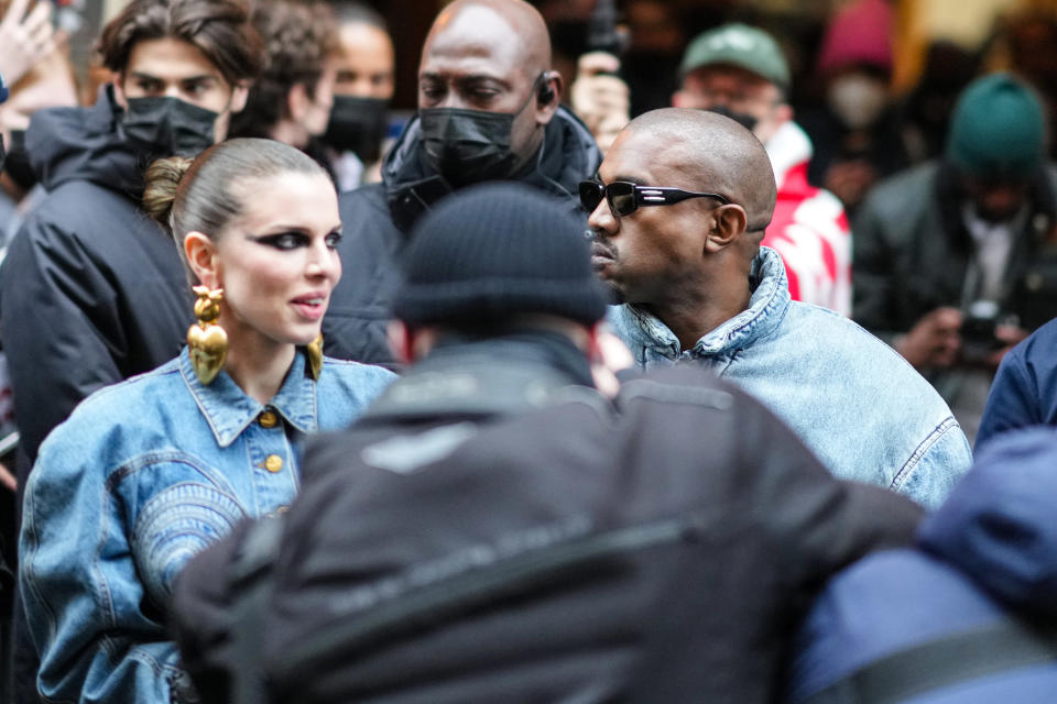 Close-up of Ye and Julia in a crowd