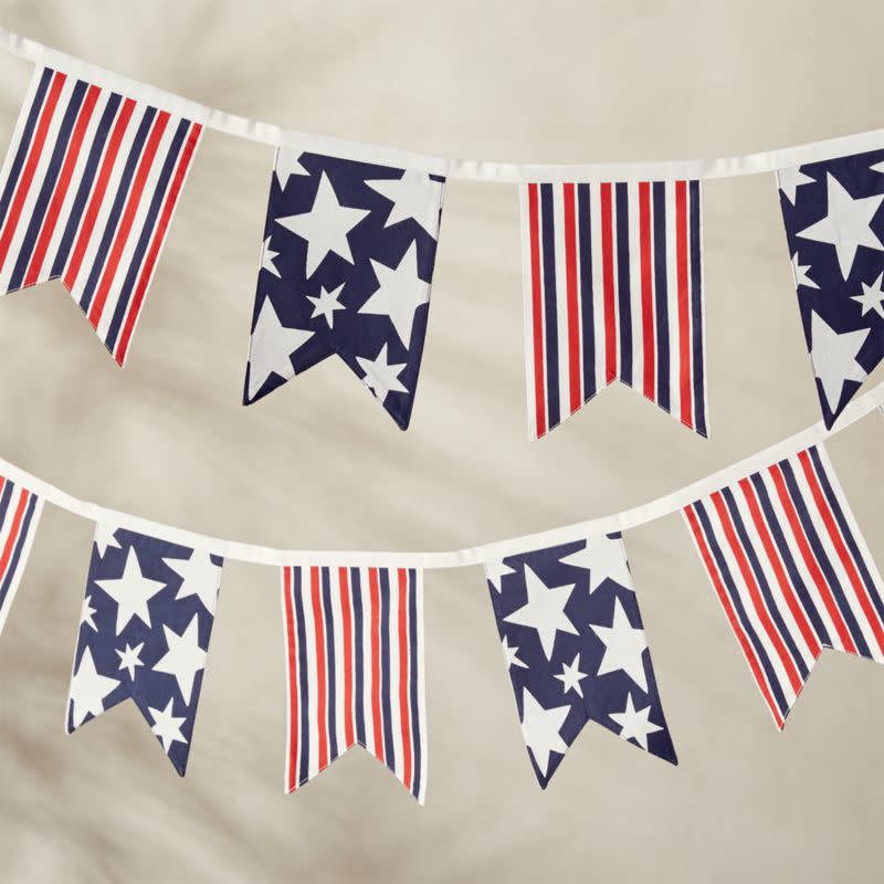 <p><a href="https://go.redirectingat.com?id=74968X1596630&url=https%3A%2F%2Fwww.crateandbarrel.com%2Fstars-and-stripes-pennant-banner%2Fs512650&sref=https%3A%2F%2Fwww.housebeautiful.com%2Fentertaining%2Fholidays-celebrations%2Fg1828%2Ffourth-of-july-decorations%2F" rel="nofollow noopener" target="_blank" data-ylk="slk:Shop Now;elm:context_link;itc:0;sec:content-canvas" class="link rapid-noclick-resp">Shop Now</a></p><p>Stars and Stripes Pennant Banner</p><p>$9.97</p><p>crateandbarrel.com</p><span class="copyright">Crate & Barrel</span>