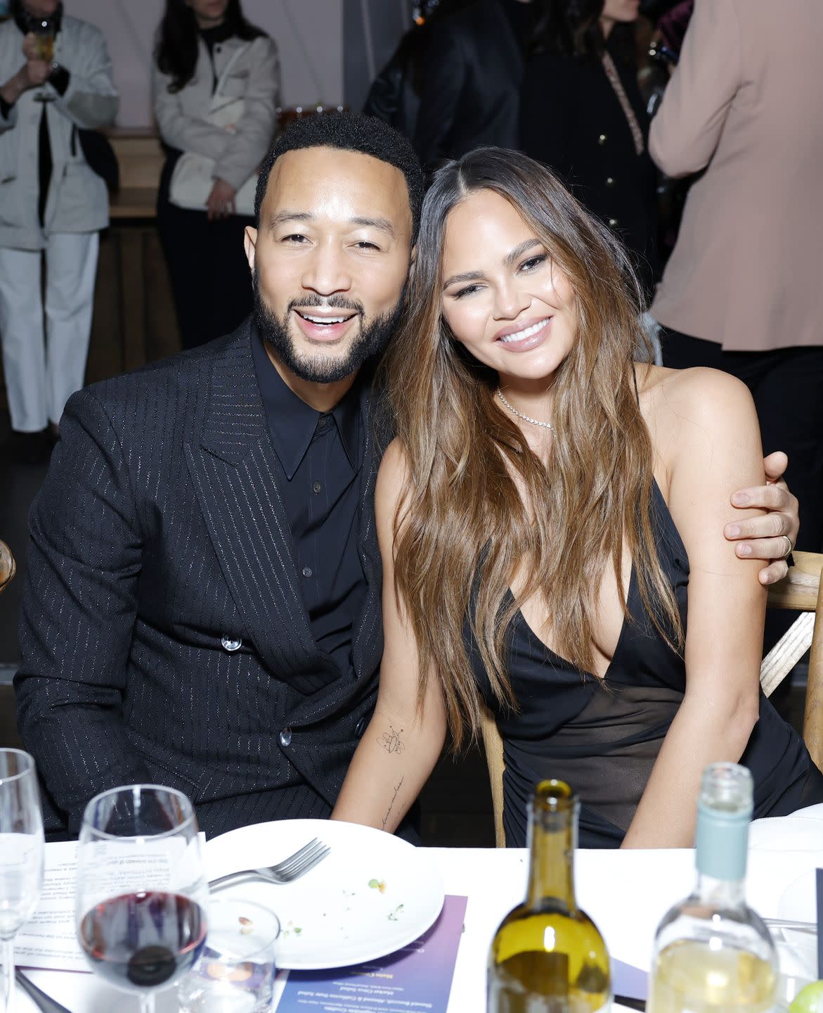 john legend and chrissy teigen at the 2024 green carpet fashion awards