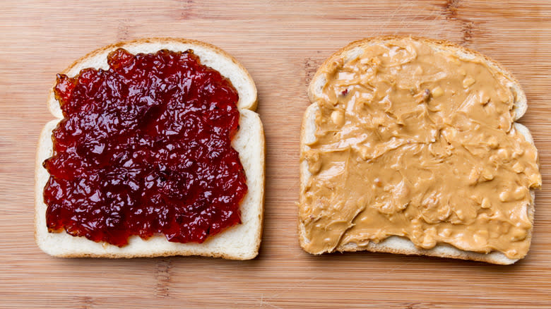 Open face peanut butter and jelly 