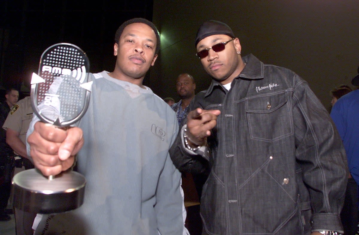 Dr Dre and LL Cool J at the 2000 Radio Music Awards in Las Vegas (Getty)