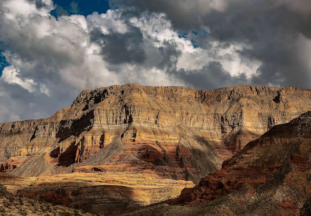 PHOTO: FILE - Steep multi-colored canyons rise above the Virgin River on a day filled with dramatic clouds as viewed, Sept. 16, 2022 southwest of St. George, Utah. (George Rose/Getty Images, FILE)